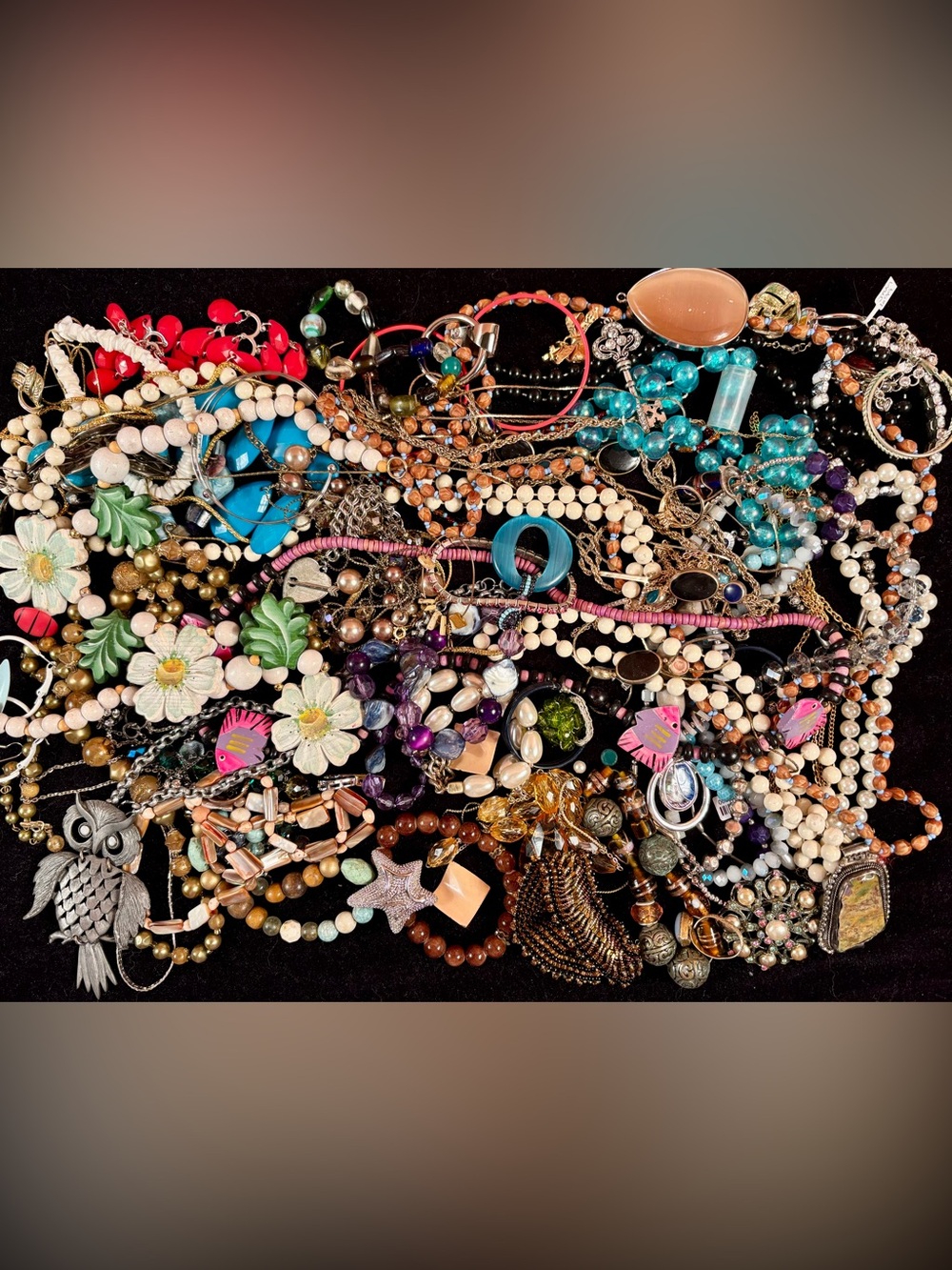 2 LB Wearable Jewelry Lot Mixed Vintage Modern Statement Reseller